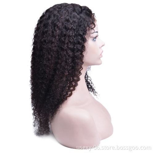 Brazilian Hair 100 Original 150 Density Kinky Curly 4x4 Lace Closure Wigs Human Hair